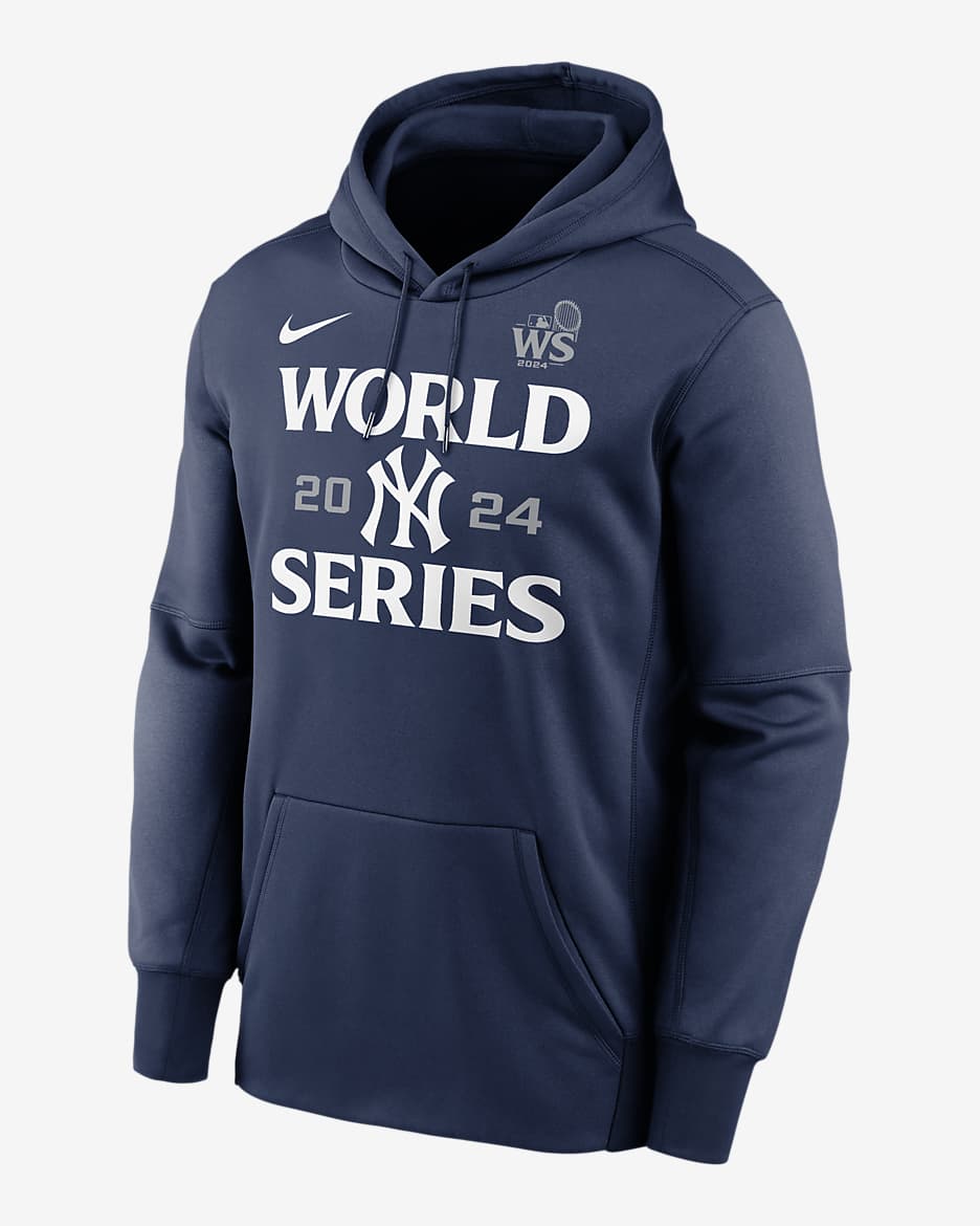 Sudadera con gorro sin cierre Nike Therma de la MLB para hombre New York Yankees 2024 World Series Authentic Collection. Nike